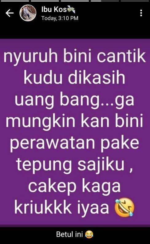 status WhatsApp ibu kos (Twitter.com/txtdarikostan)