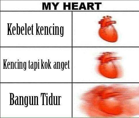 meme jantung berdebar (instagram.com/raja.takeshi)