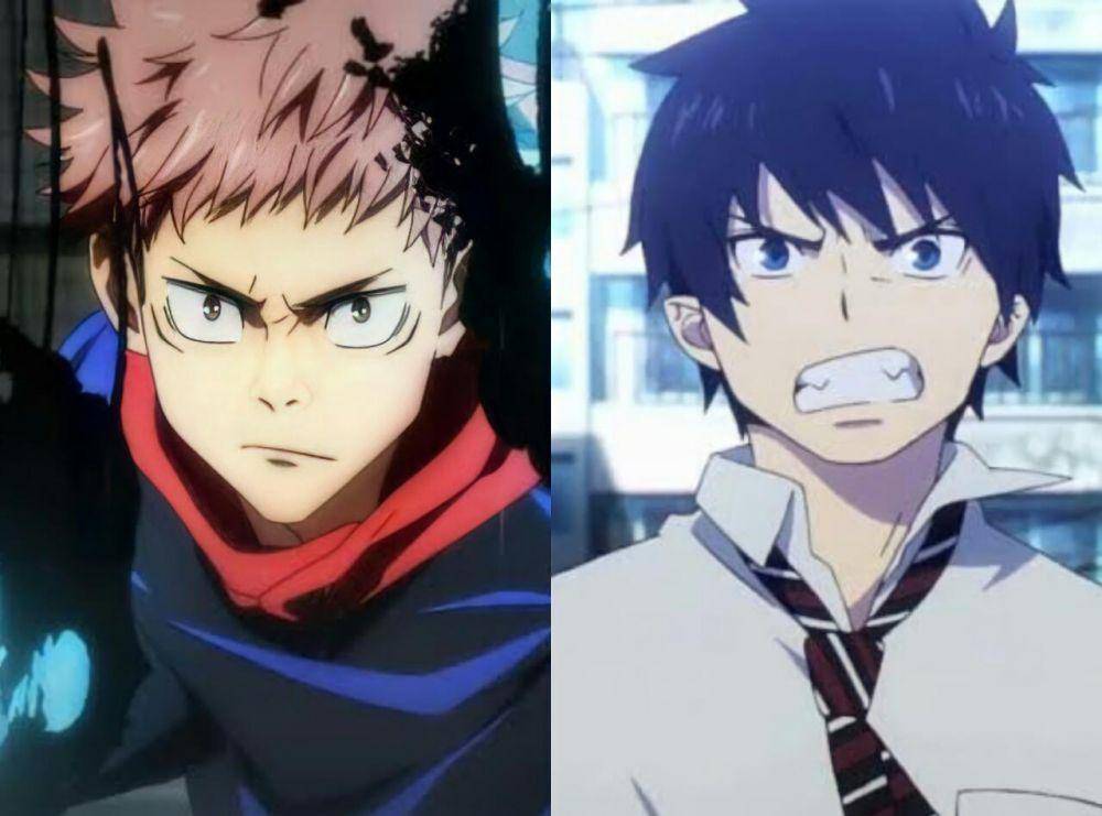 Yuji Itadori (kiri) dan Rin Okumura (kanan) (dok. MAPPA/Jujutsu Kaisen | dok. A-1 Pictures/Blue Exorcist)