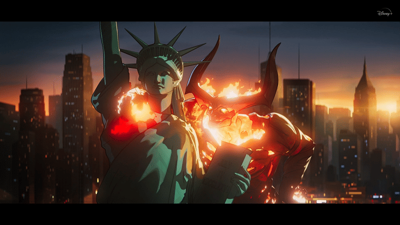 Surtur bikin kacau Patung Liberty. Disney+ Hotstar/What If