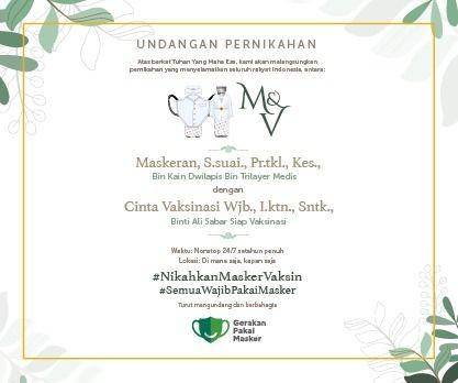 Kolaborasi Gerakan Pakai Masker, KPCPEN dan Satgas Covid-19 Siap “Nikahkan Masker & Vaksin” (dok. KPCPEN)