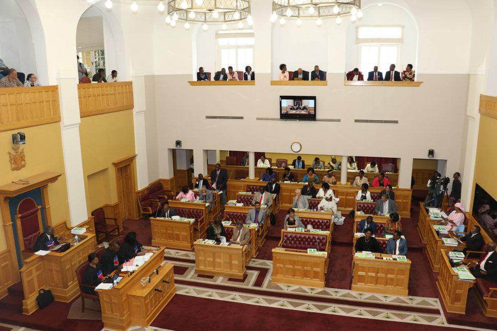 Suasana di dalam gedung parlemen Namibia (Twitter.com/Parliament of Namibia)