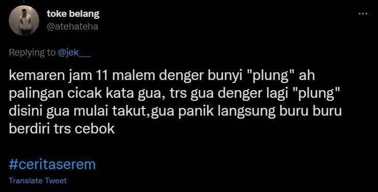cerita seram warganet (twitter.com/atehateha)