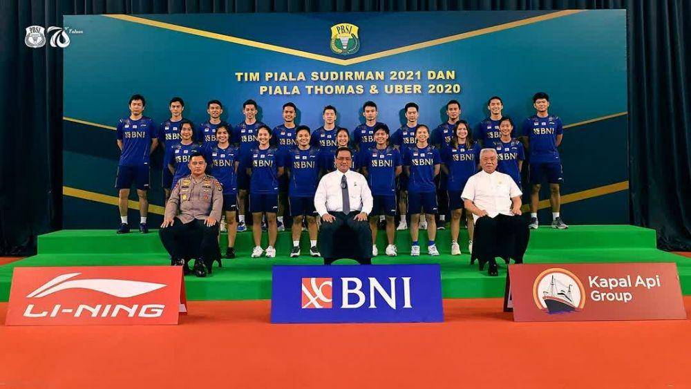 Skuad tim bulu tangkis Indonesia di Piala Sudirman 2021 (instagram.com/badminton.ina)