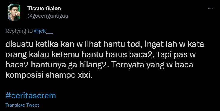 cerita seram warganet (twitter.com/goncengantigaa)