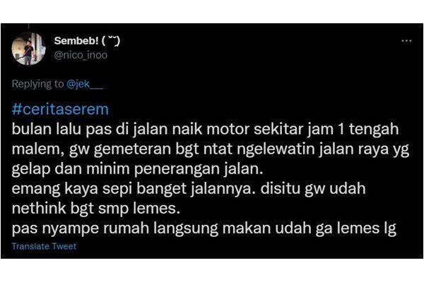 cerita seram warganet (twitter.com/nico_inoo)