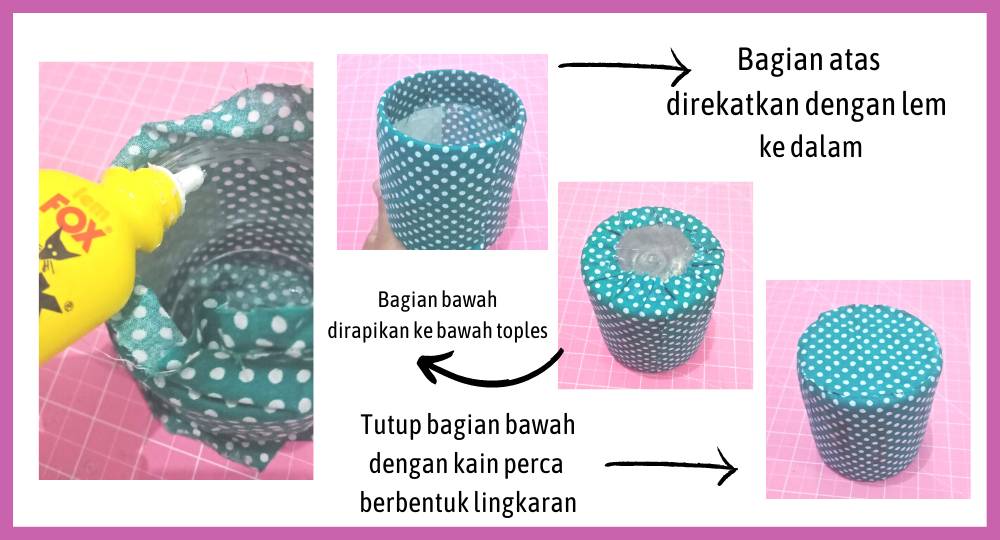 ilustrasi membuat tempat pensil dari toples bekas (dok. pribadi)