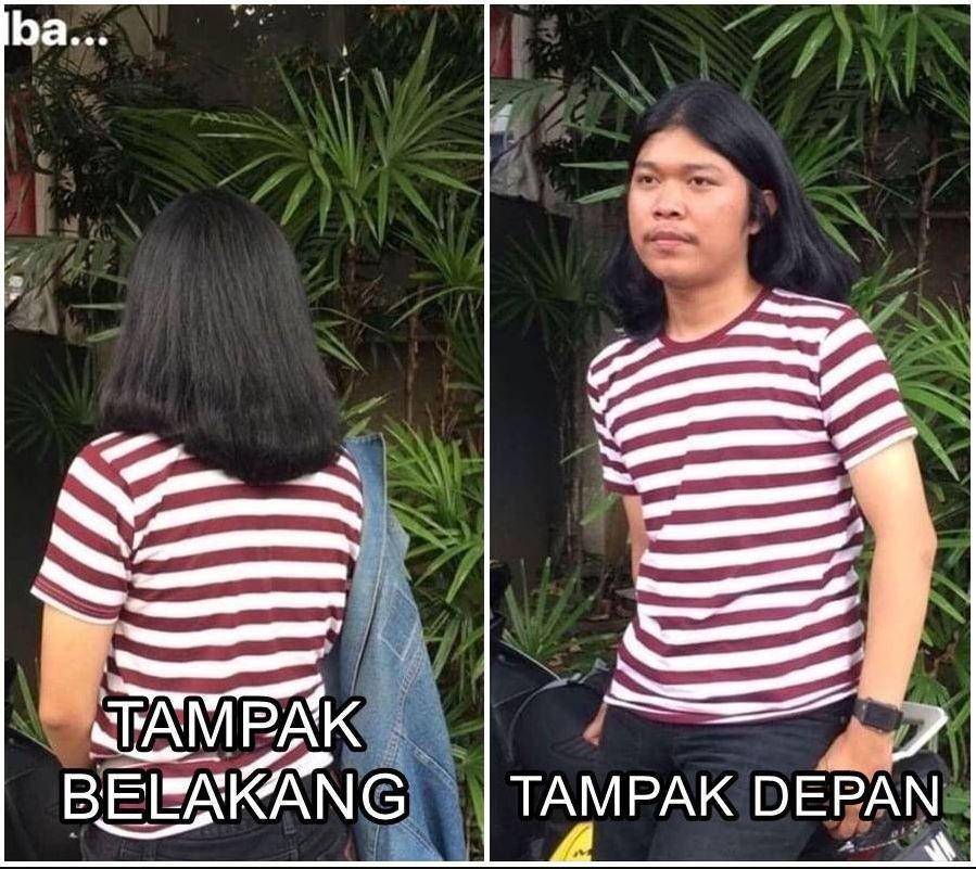 meme difoto dari depan vs belakang (instagram.com/receh.id)
