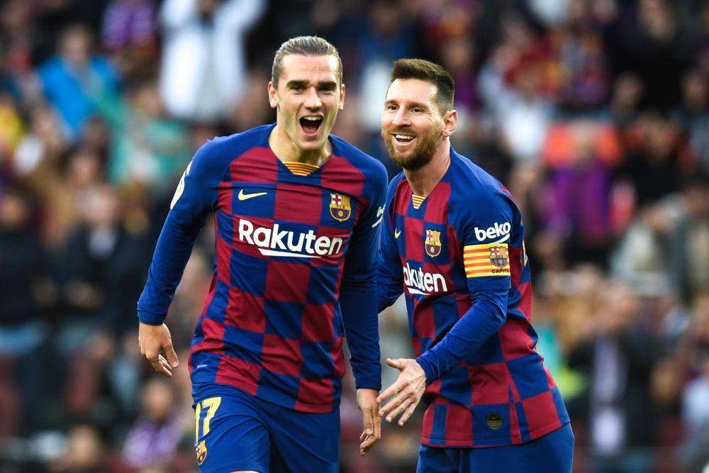 potret Antoine Griezmann dan Lionel Messi  (bleacherreport.com)