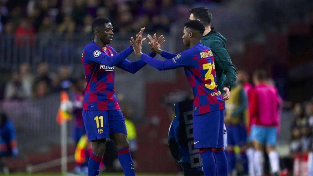 potret Ansu Fati dan Ousmane Dembele (sport.es)