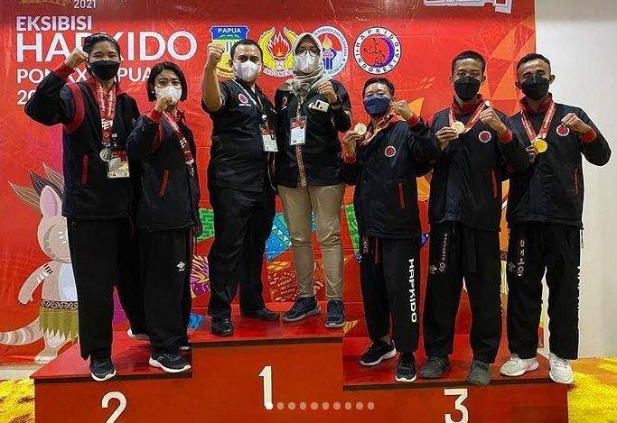 Kontingen Lampung juara umum cabang olahraga eksebisi hapkido di PON Papua 2021. (Instagram.com/ hapkido_lampung)