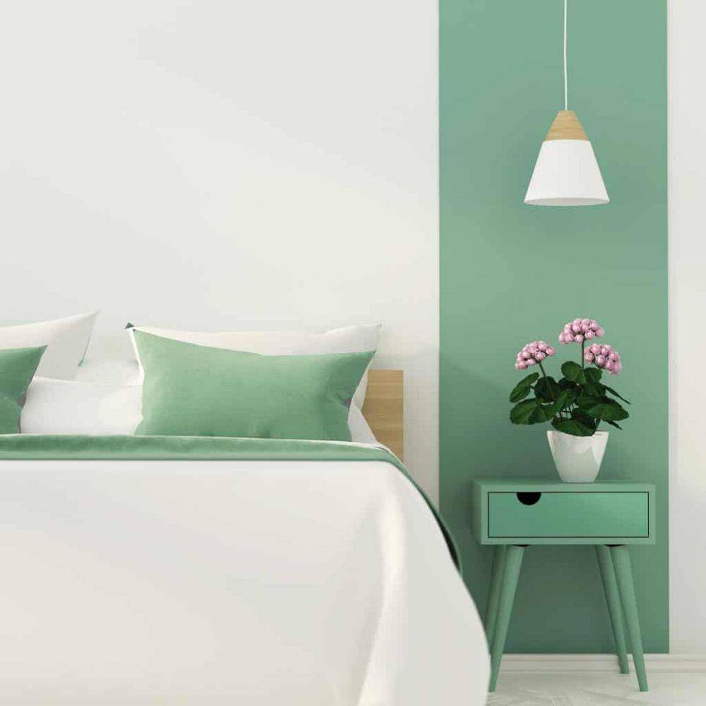 ilustrasi kamar tidur bernuansa hijau (homedecorbliss.com)