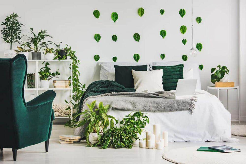 ilustrasi kamar tidur bernuansa hijau (homedecorbliss.com)