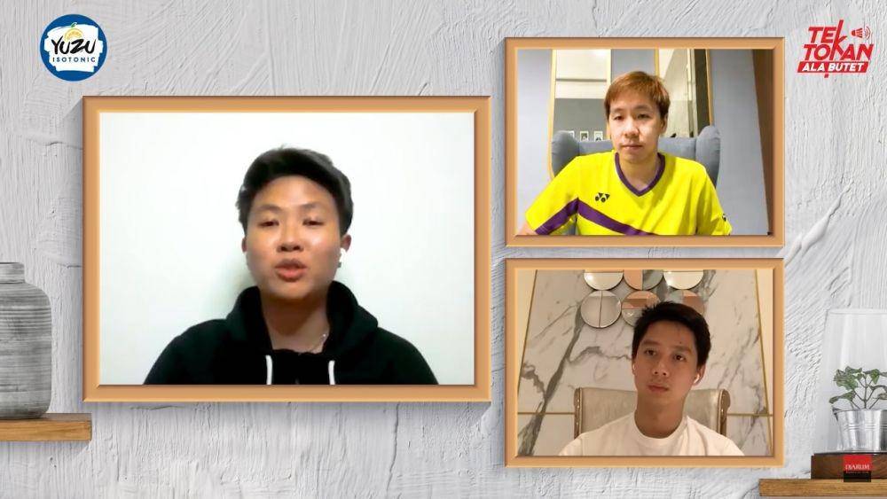 Kevin Sanjay Sukamuljo/Marcus Fernaldi Gideon dalam Tektokan ala Butet bersama Liliyana Natsir (YouTube.com/pbdjarum)