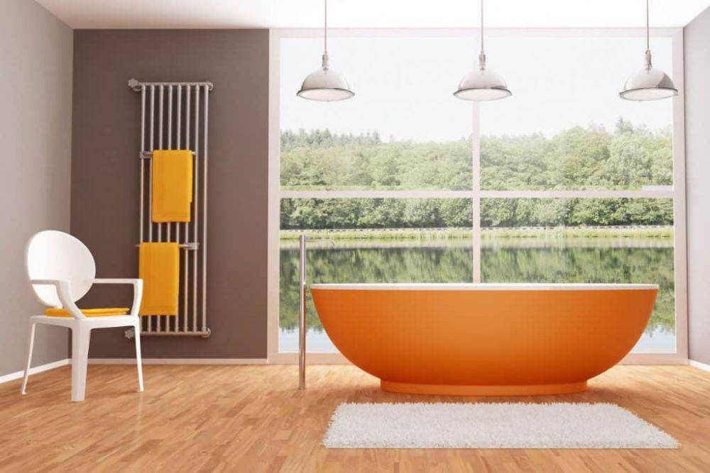 ilustrasi kamar mandi bernuansa oranye (homedecorbliss.com)