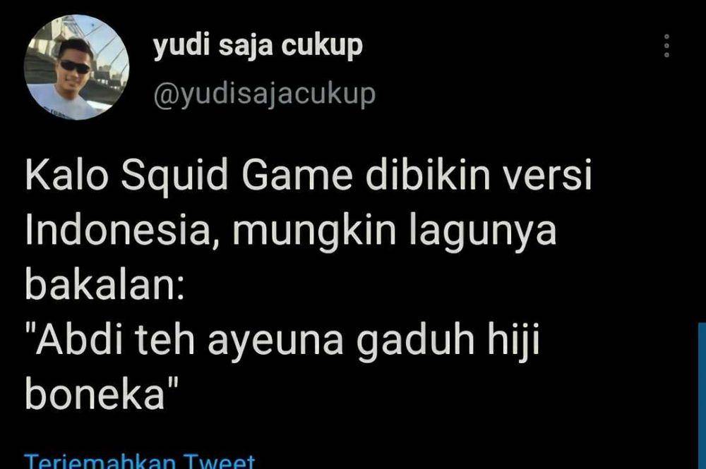 tweet lucu 'Squid Game' lokal (twitter.com/yudisajacuku)