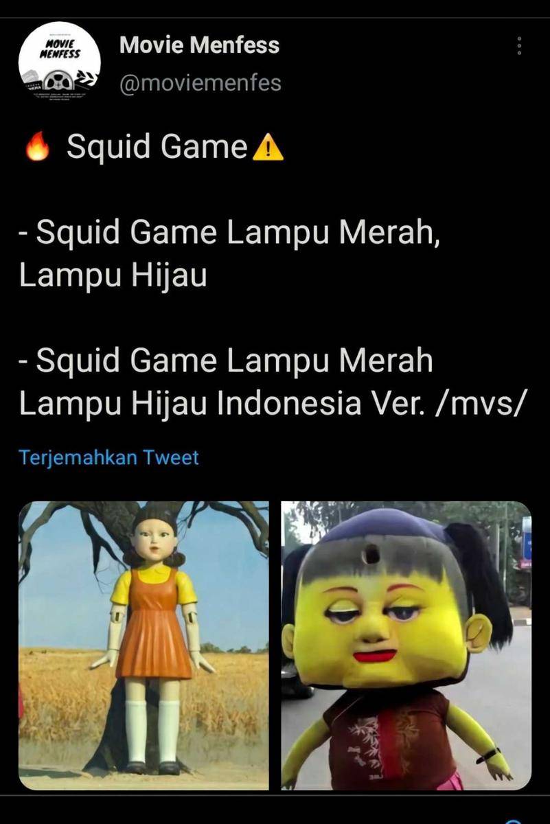 tweet lucu 'Squid Game' versi lokal (twitter.com/moviemenfes
