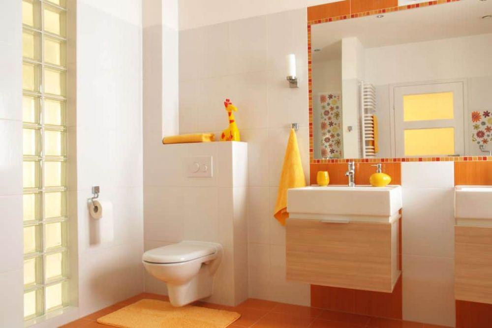 5 Ide Desain Kamar Mandi dengan Nuansa Warna Oranye, Segar dan Unik