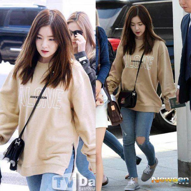 Bawahan celana jeans Irene (instagram.com/irenered.velvet)
