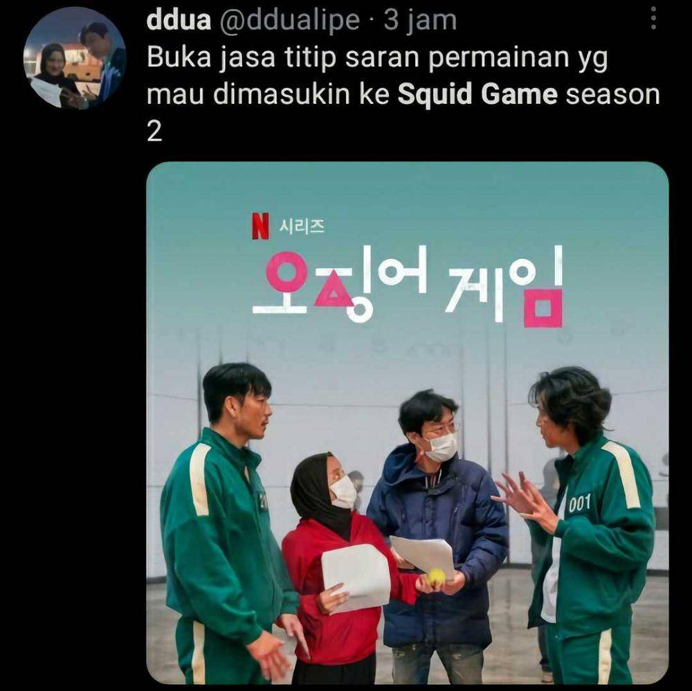 tweet lucu 'Squid Game' lokal (twitter.com/ddualipe)