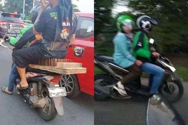 10 Pose Duduk Nyeleneh Penumpang Ojol, Bikin Ngakak Sampai Tujuan