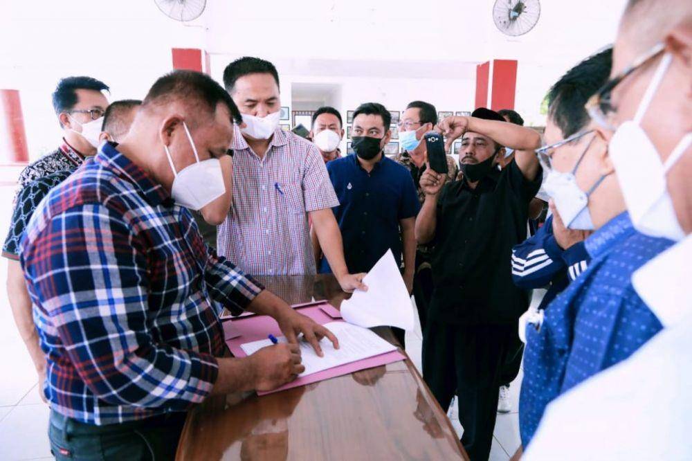 Perselisihan antara warga Desa Mandah, Kecamatan Natar, dengan PT Bangun Lampung Jaya (BLJ) berujung damai. (IDN Times/Istimewa).