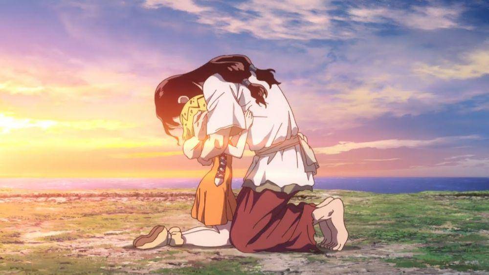 cuplikan adegan Tsukasa bertemu kembali dengan Mirai (dok. Netflix/Dr. Stone)