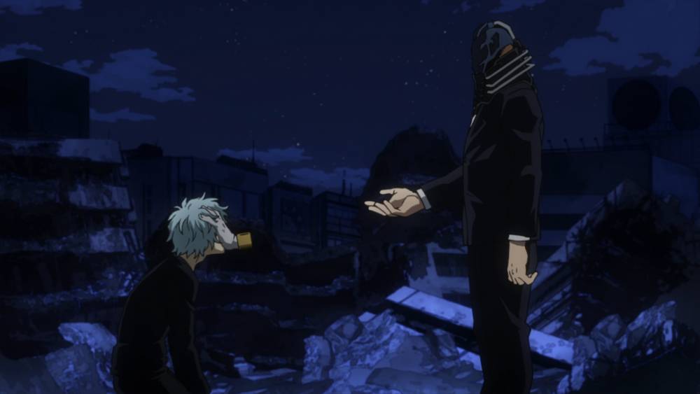 cuplikan adegan All For One menyelamatkan Shigaraki Tomura (dok. Studio Bones/My Hero Academia)