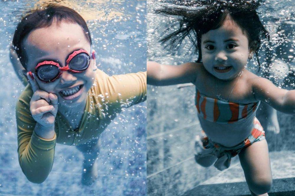 Xabiru dan Chava saat berenang (instagram.com/rachelvennya/)