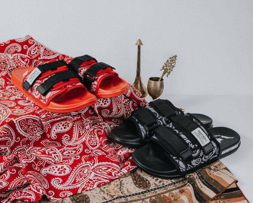 ilustrasi sandal slip on pria merek lokal. (instagram.com/geoffmaxsandal)