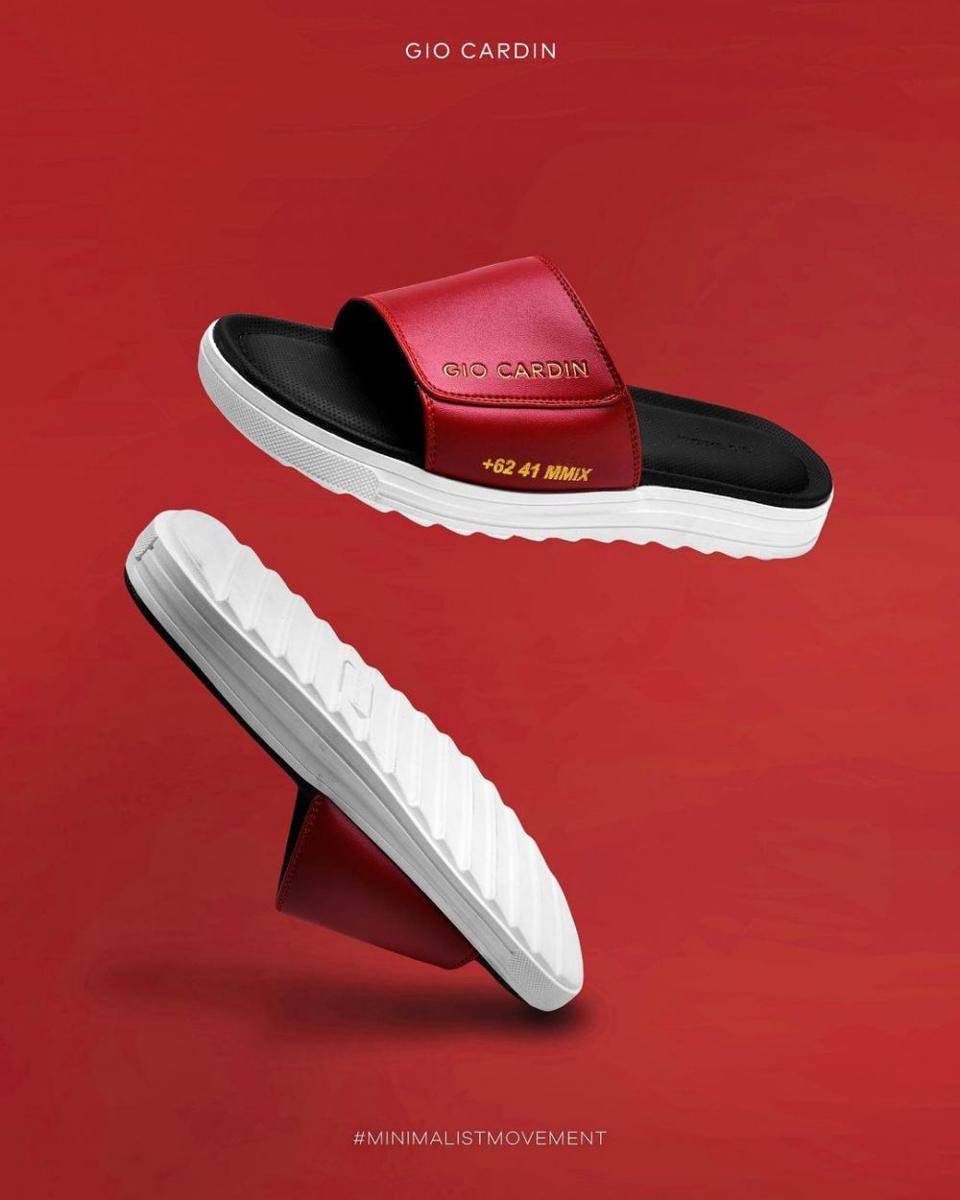 ilustrasi sandal slip on pria merek lokal. (instagram.com/gio.cardin)