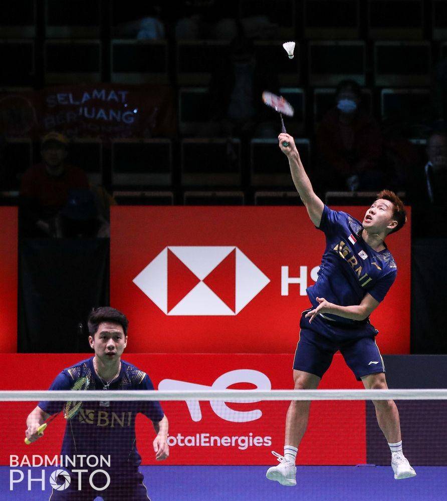 Kevin Sanjaya Sukamuljo/Marcus Fernaldi Gideon di Piala Sudirman 2021 (Dok. BadmintonPhoto)