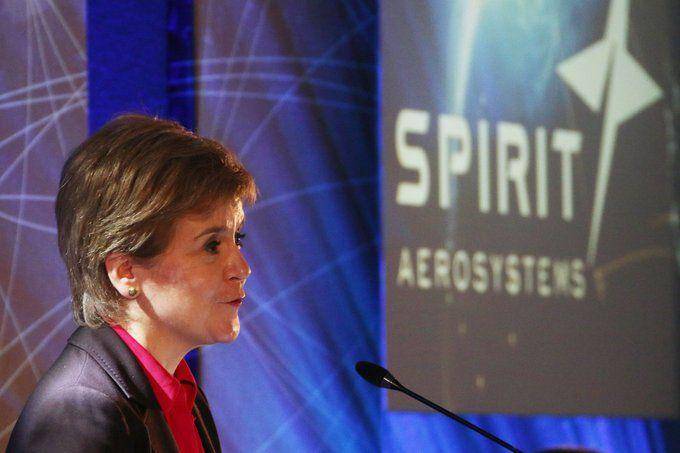 Menteri Pertama Skotlandia, Nicola Sturgeon, saat meresmikan Aerospace Innovation Center di Prestwick pada 22 September 2021. (Twitter.com/First Minister)