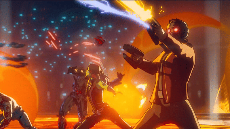 Gamora dan Star-Lord di Sovereign. Disney+ Hotstar/What If?