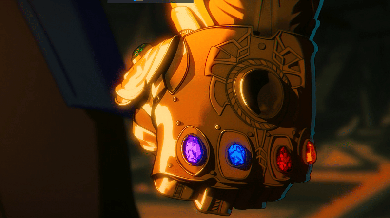 Infinity Gauntlet Thanos hampir lengkap. Disney+ Hotstar/What If?