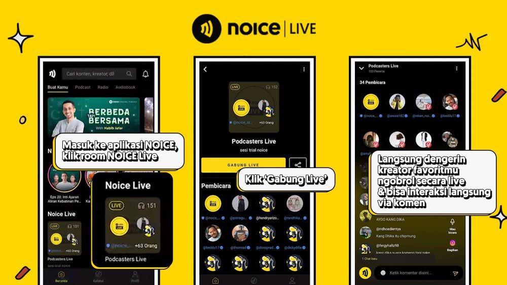 Cara akses Noice live audio/Press Conference