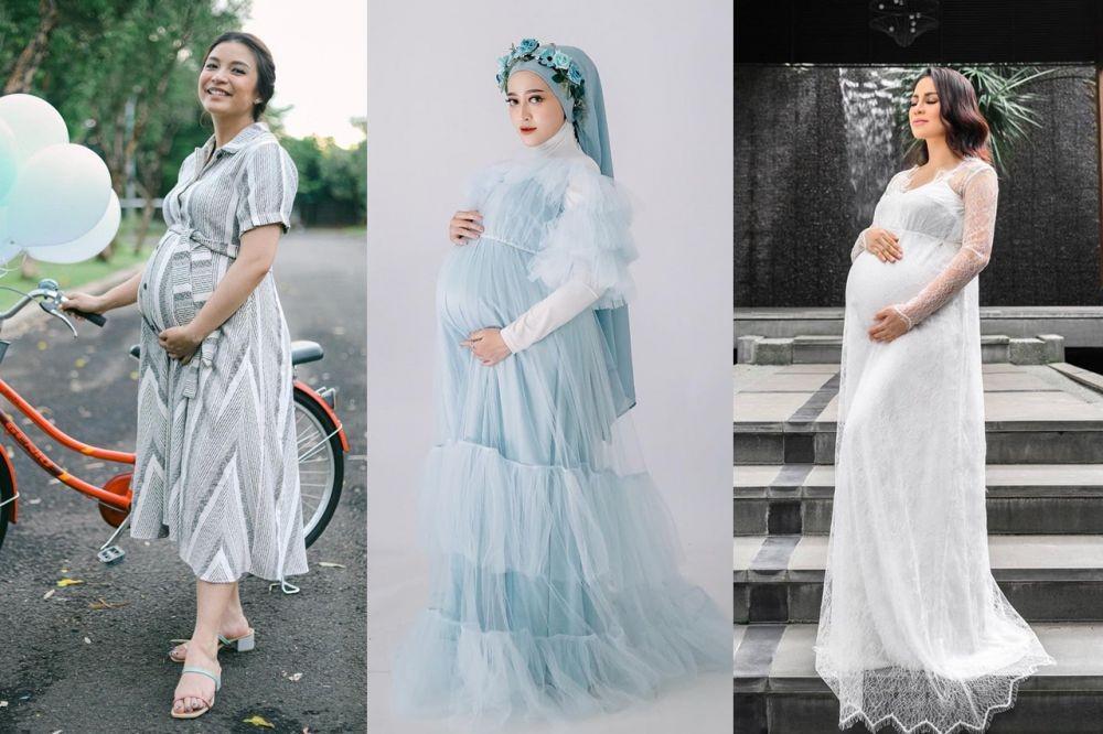 11 Inspirasi Dress Bumil untuk Maternity Shoot, Auranya Gak Main-main