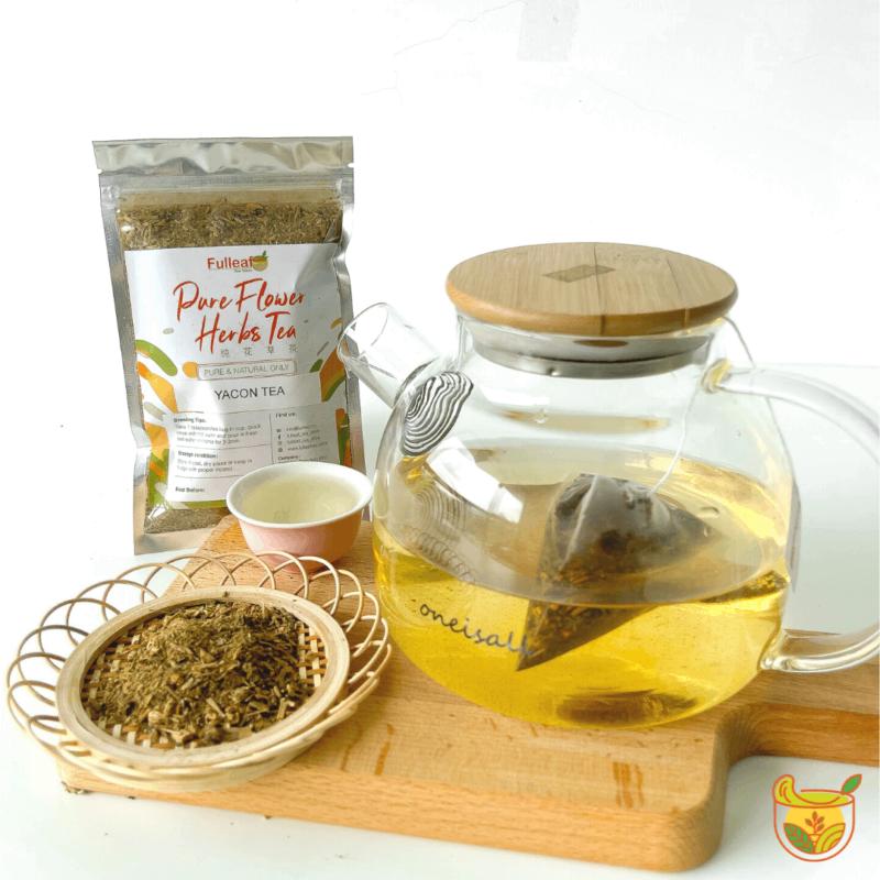 ilustrasi teh daun yakon (fulleaftea.store)