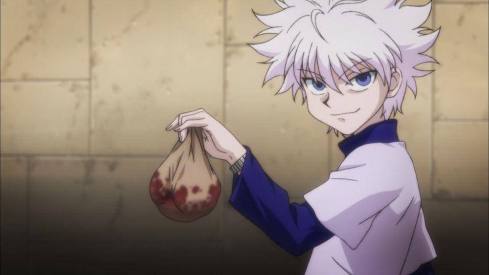 Killua membunuh Johness dalam ujian Hunter. (dok. Studio Madhouse/Hunter x Hunter)