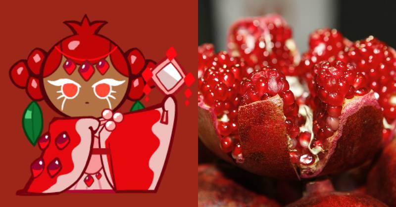 Pomegranate Cookie (cookierun.fandom.com | pixabay.com/Fruchthandel_Magazin)