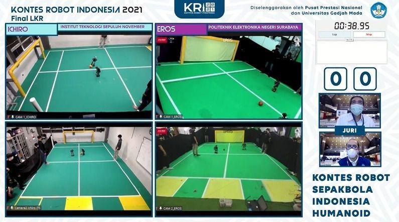 Tim Robotika ITS saat Kontes Robot Indonesia 2021. Dok. Humas ITS.