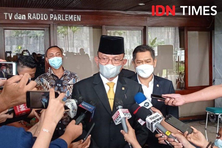 Wakil Ketua DPR, Lodewijk F Paulus setelah pelantikan di Gedung MPR/DPR RI pada Rabu (30/9/2021). (IDN Times/Sachril Agustin)