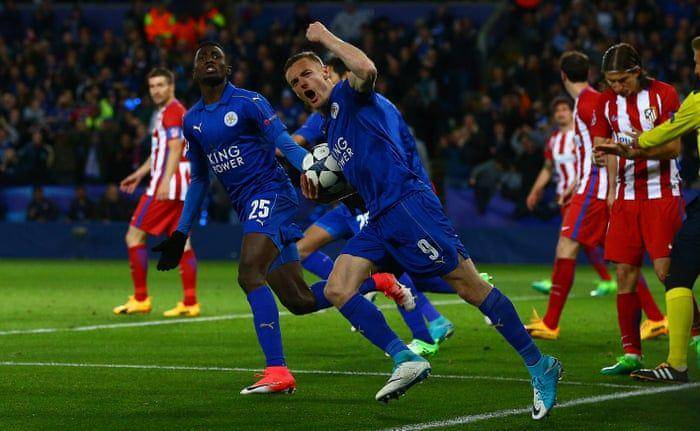 partai Leicester City vs Atletico Madrid di Liga Champions 2016/17 (theguardian.com)