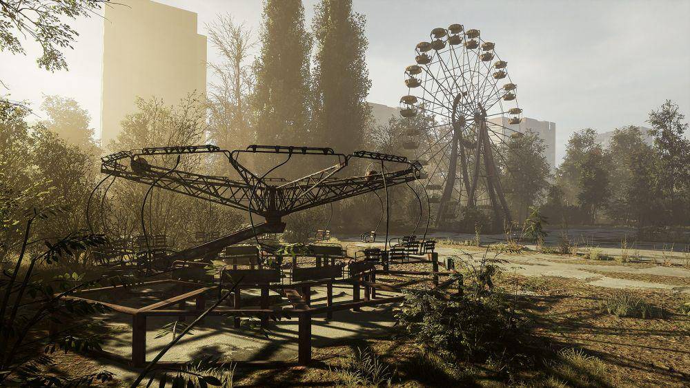 Tampilan wilayah yang ditinggalkan penduduk dalam Chernobylite. (dok. The Farm 51/Chernobylite)