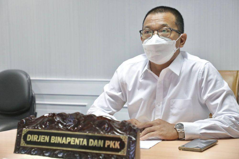 Dirjen Binapenta dan PKK Kemnaker, Suhartono, saat membuka kegiatan Pengukuran Beban Kerja Jabatan Fungsional Pengantar Kerja secara hybrid, Kamis (30/9/2021). (Dok. Kemnaker)