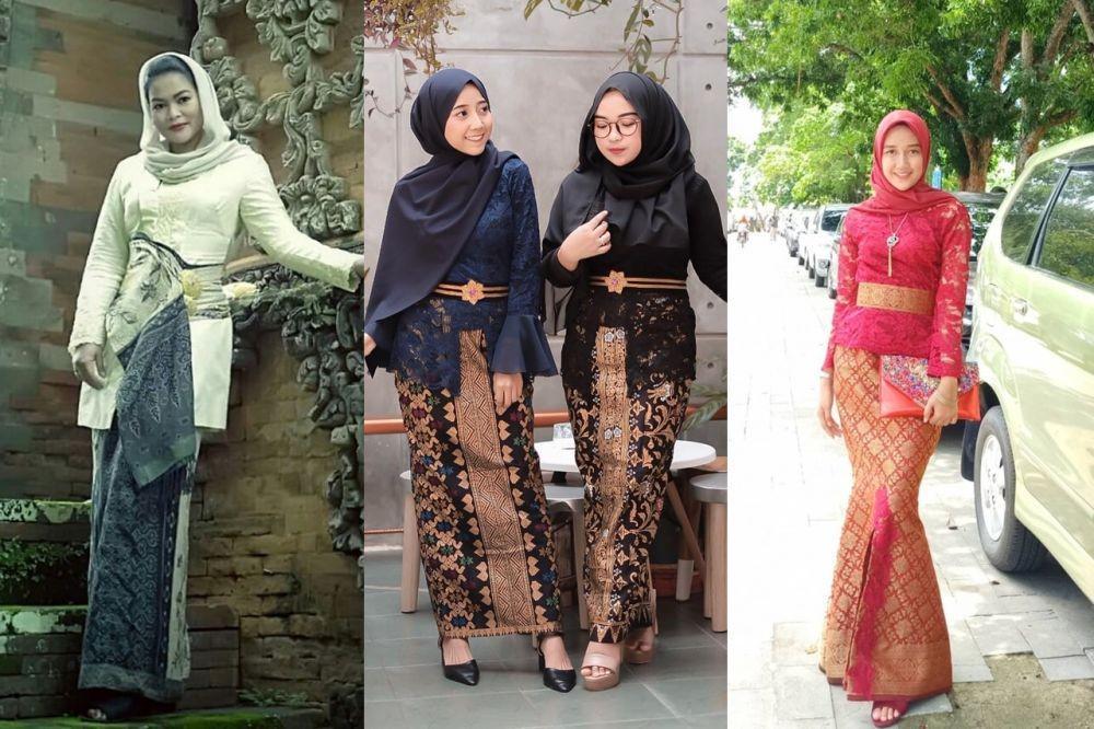 9 Inspirasi Kebaya Bali Hijab, Dipadu Songket Kian Mewah