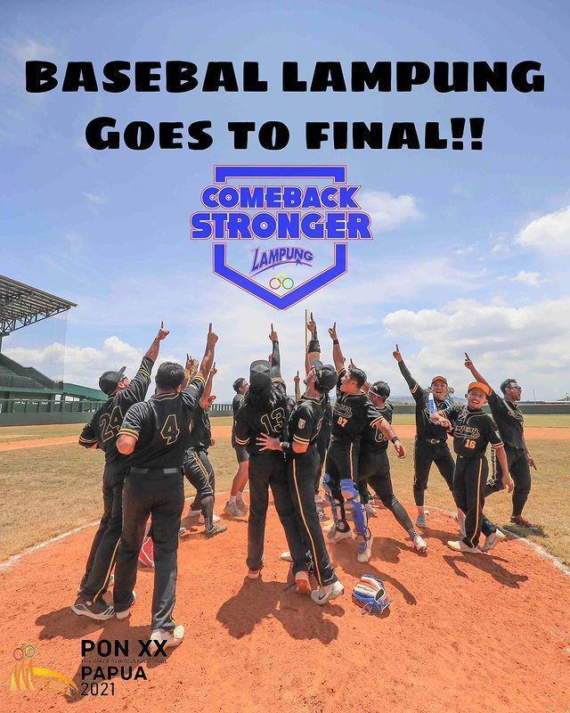 Tim baseball Lampung ajang PON Papua. (instagram.com/perbasasilampung).