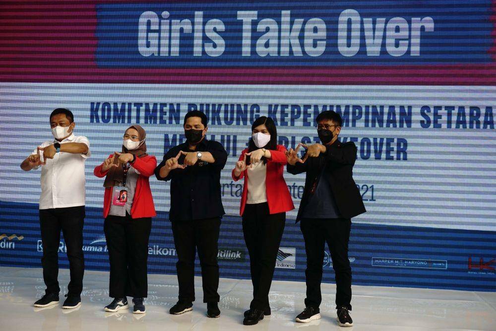 Press Conference #GirlsTakeover 2021 yang dihadiri Menteri BUMN, Erick Thohir (IDN Times/Cynthia Kirana)