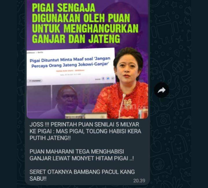 Pesan Wa Puan/ twiter @nataliuspigai