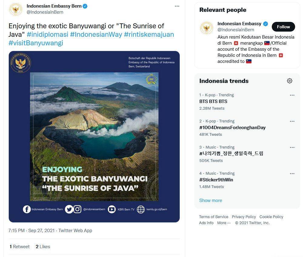 KBRI di Bern juga mempromosikan Banyuwangi. (Dok. Banyuwangi)